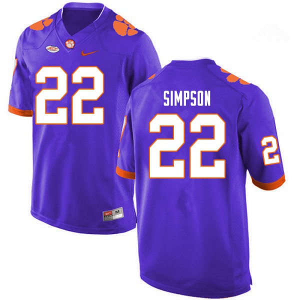 Clemson Tigers #22 Trenton Simpson Purple College Stitched Football Jersey